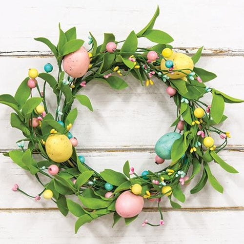 Easter Eggs & Herb Leaves Wreath 12