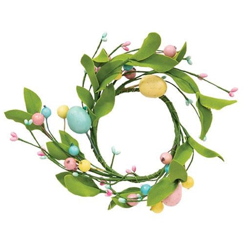 Easter Eggs & Herb Leaves Ring (Pack of 4)