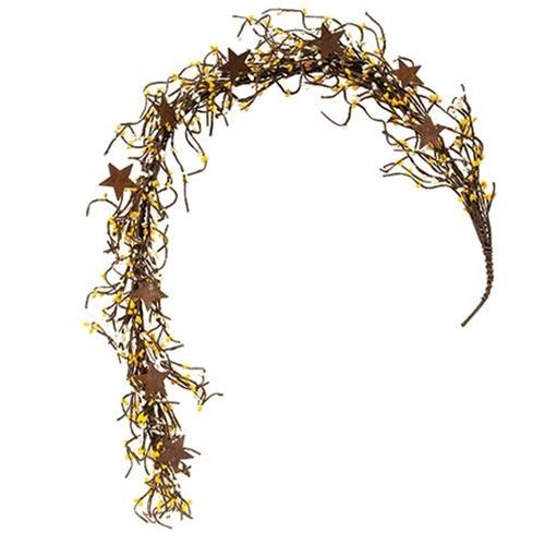 Pip Berry Garland With Stars Yellow & Cream 40