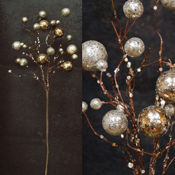 Platinum Ball Twig Branch (Pack of 4)