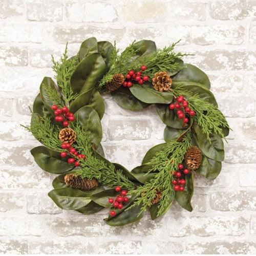 Yuletide Magnolia Wreath 22