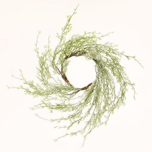 Ice Glazed Cedar Candle Ring 4.5