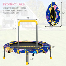 Load image into Gallery viewer, 36 Inch Foldable Mini Trampoline for Kids with Adjustable Straps
