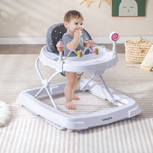 Load image into Gallery viewer, Foldable Baby Activity Walker with Adjustable Height and Detachable Seat Cushion-Gray
