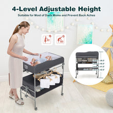 Load image into Gallery viewer, Portable Baby Changing Table with Wheels and 4-position Adjustable Heights-Gray
