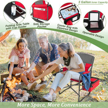 Load image into Gallery viewer, Folding Camping Directors Chair with Cooler Bag and Side Table-Red
