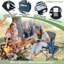Load image into Gallery viewer, Folding Camping Directors Chair with Cooler Bag and Side Table-Blue
