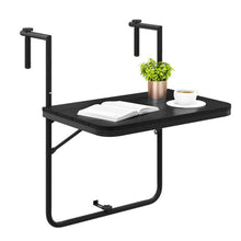 Load image into Gallery viewer, Folding Hanging Table with 3-Level Adjustable Height for Patio Balcony-Black

