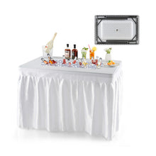 Load image into Gallery viewer, 4 Feet Folding Ice Bin Table with Skirt for Camping Picnic Wedding-White

