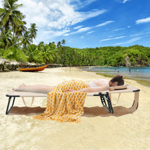 Load image into Gallery viewer, Beach Chaise Lounge Chair with Face Hole and Removable Pillow-Beige
