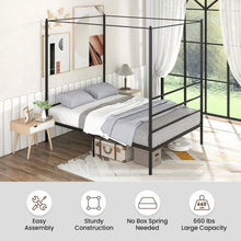 Load image into Gallery viewer, Twin/Full/Queen Size Metal Canopy Bed Frame with Slat Support-Full Size
