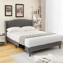 Load image into Gallery viewer, Full/Queen Size Upholstered Platform Bed Frame with Button Tufted Headboard-Full Size
