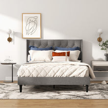 Load image into Gallery viewer, Full/Queen Size Upholstered Platform Bed with Button Tufted Headboard-Full Size
