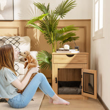Load image into Gallery viewer, Furniture Style Dog Kennel with Drawer and Removable Dog Bed-Natrual
