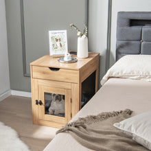 Load image into Gallery viewer, Furniture Style Dog Kennel with Drawer and Removable Dog Bed-Natrual
