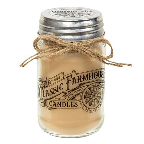 Cinnamon Buns Classic Farmhouse Mason Jar Candle 14oz