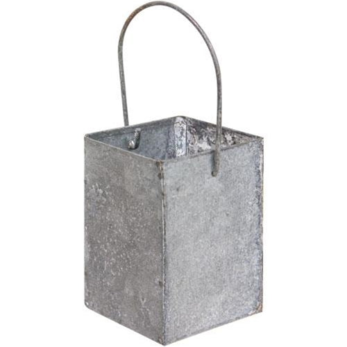 Washed Tin Mini Tall Catch All w/Handle (Pack of 4)