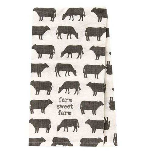 Farm Sweet Farm Cow Dish Towel (Pack of 2)