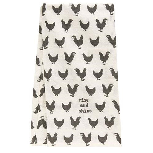 Rise and Shine Chicken Dish Towel  (Pack of 4)