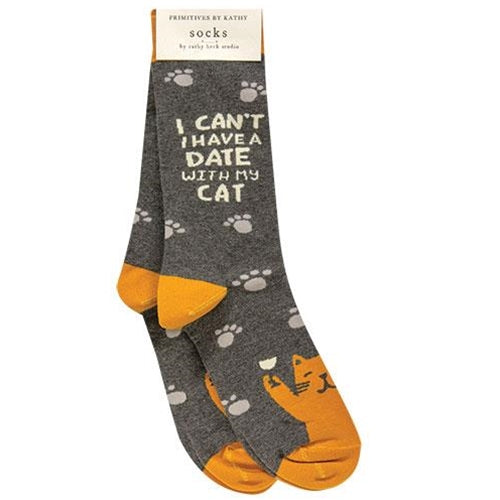 Date With My Cat Socks (Pack of 2)