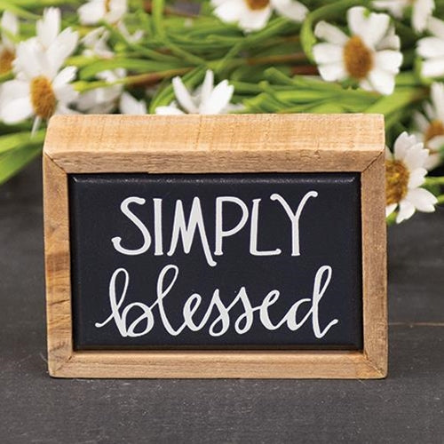 Simply Blessed Mini Box Sign (Pack of 4)