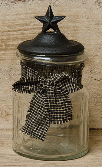 Glass Jar W/Star Lid  (Pack of 2)