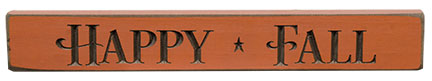 Happy Fall Engraved Block Orange 12