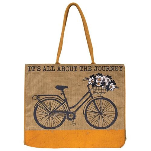 All About the Journey Burlap Tote