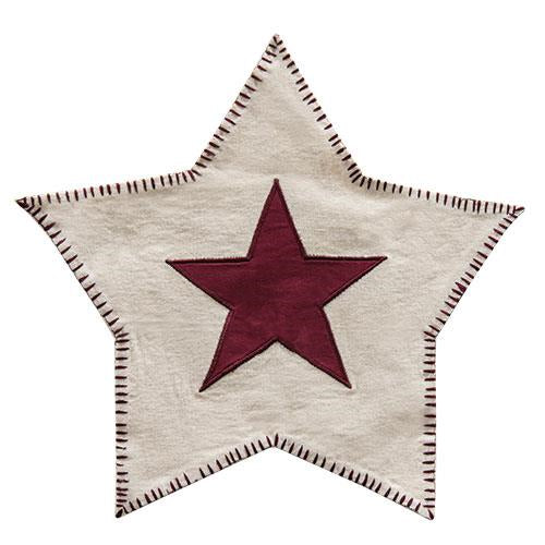 Red Star-Shaped Mat (Pack of 4)