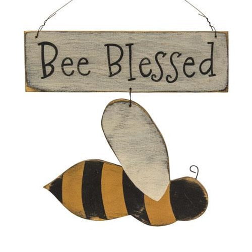 Bee Blessed Hanging Bee Sign (Pack of 2)