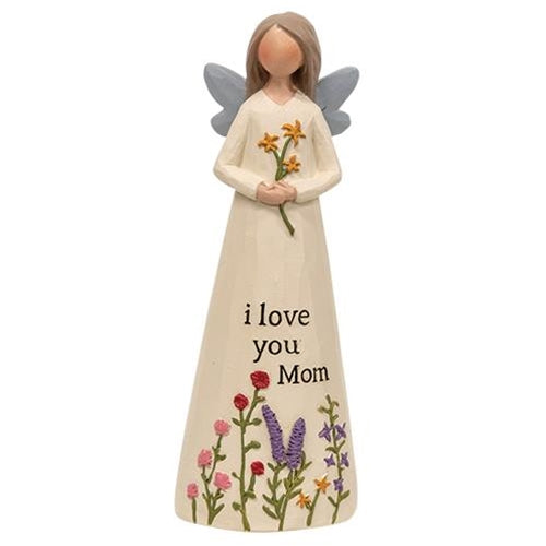 I Love You Mom Resin Angel (Pack of 2)
