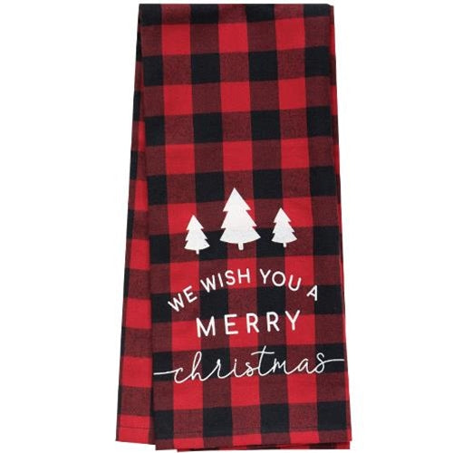 Red Buffalo Check Merry Christmas Towel (Pack of 2)