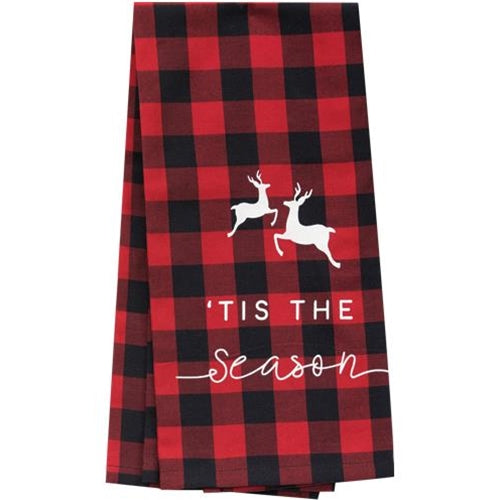 Red Buffalo Check Tis The Season Towel  (Pack of 4)