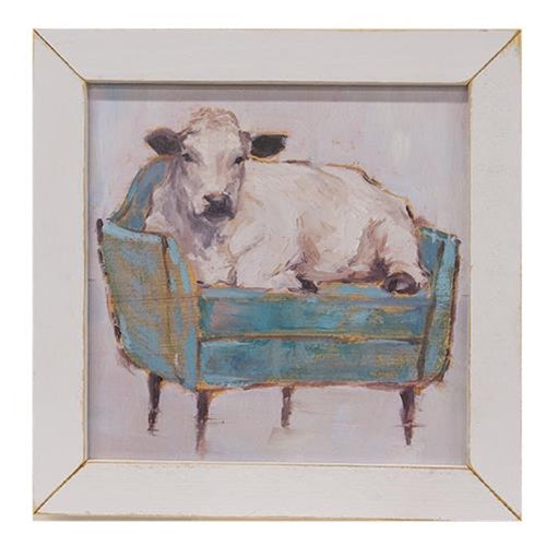Cow Potato Print White Wash Frame (Pack of 2)