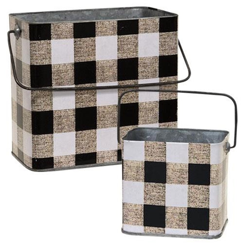 2/Set Nesting Metal Buffalo Check Buckets
