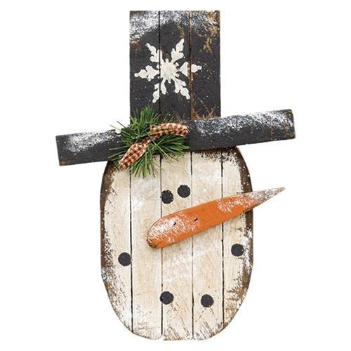 Hanging Snowflake Lath Snowman Head 16