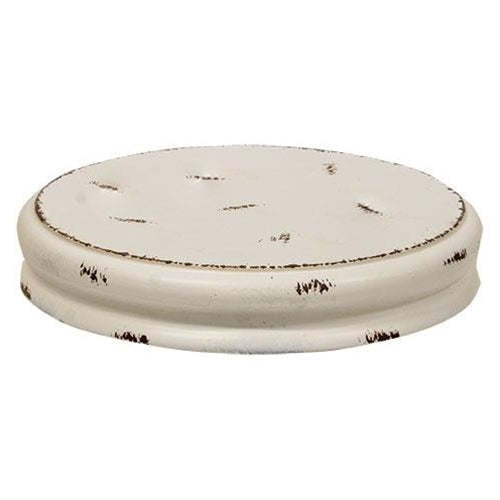 White Distressed Double Candle Plate 10