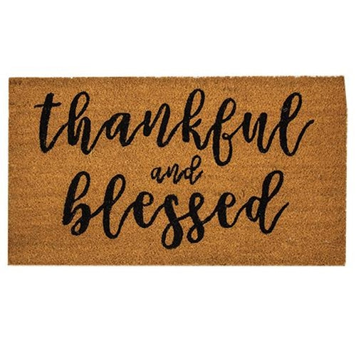 Thankful & Blessed Door Mat 30x18