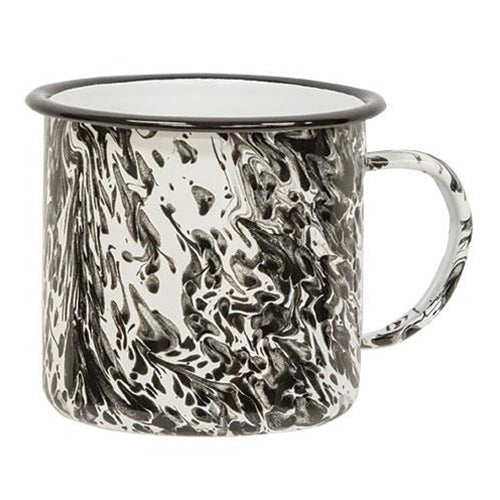 Black Splatter Enamel Soup Mug (Pack of 2)