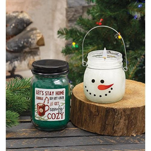 Twisted Peppermint Snowman Head Candle (Pack of 2)