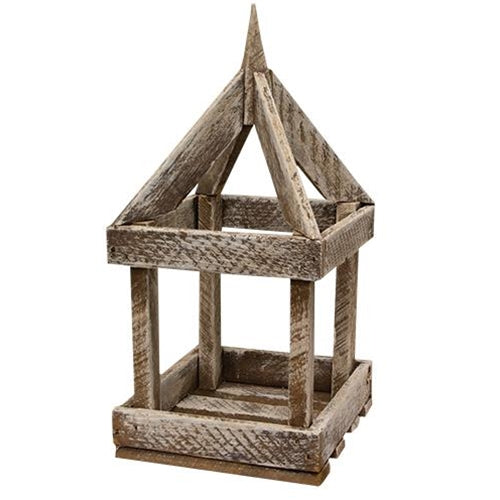 Whitewashed Lath Open Air Lantern 16