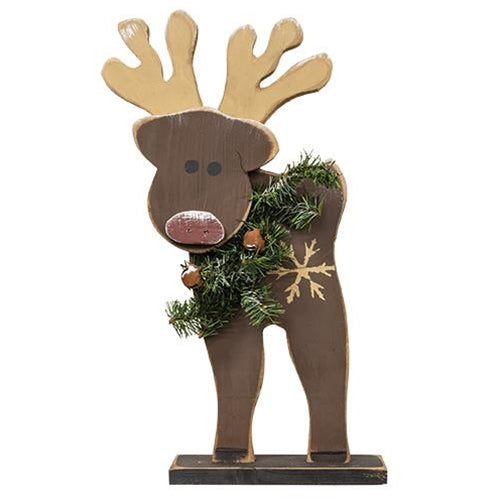 Wooden Reindeer on Base 22