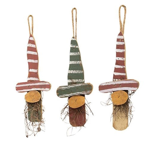 Lath Gnome Ornament 3 Asstd. (Pack of 2)