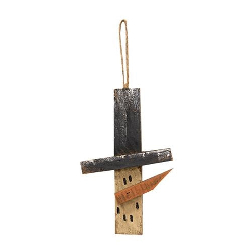 Lath Snowman Head Ornament (Pack of 2)