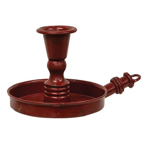 Red Distressed Taper Holder w/Handle (Pack of 2)