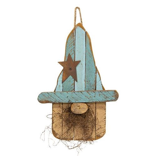 Hanging Lath Gnome w/Blue Hat 16