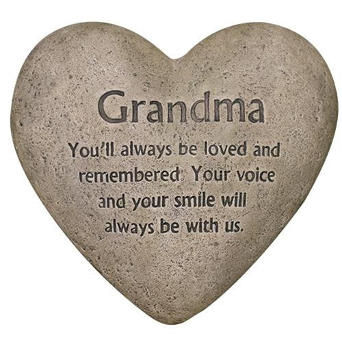 '+Grandma Cement Heart Memorial (Pack of 2)