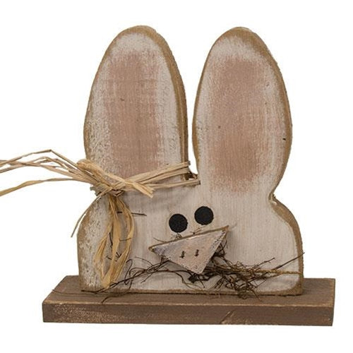 Peeking Tabletop Bunny White