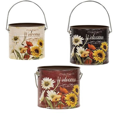 Welcome Botanical Bucket 3 Asstd. (Pack of 4)