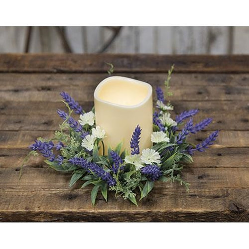 LED Timer Pillar w/Lavender Candle Ring G2519800 By CWI Gifts